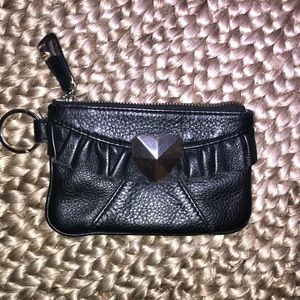 Betsey Johnson Black leather coin purse wallet